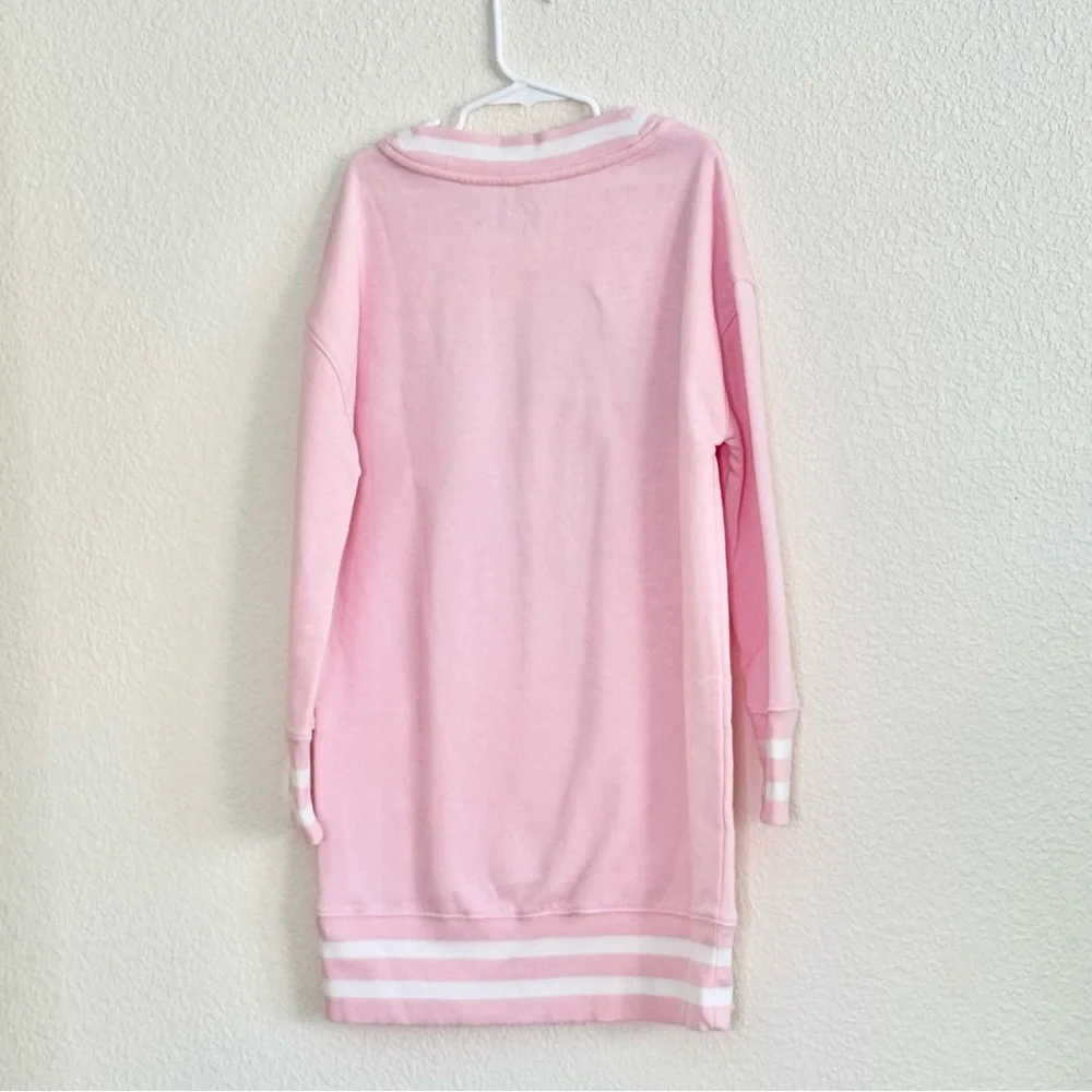 Justice Girls Sweatshirt Dress Pink 7-8 Pullover Fleece All Occasion Sequin Logo